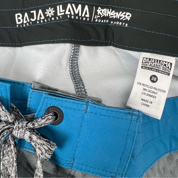 Baja Llama Board Short Floral Print A Spiny Proposition 17" Size 38 NWT - Picture 11 of 12